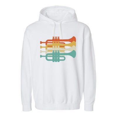 Vintage Marching Band Trumpet Player Retro Design Trumpeter Garment-Dyed Fleece Hoodie