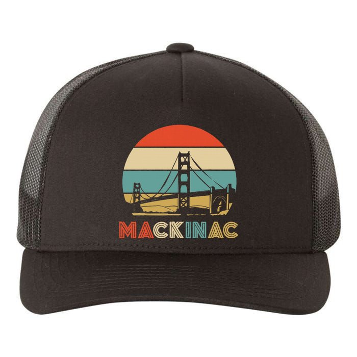 Vintage Mackinac Bridge Island Mackinaw City Retro Michigan Yupoong Adult 5-Panel Trucker Hat