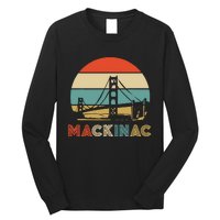 Vintage Mackinac Bridge Island Mackinaw City Retro Michigan Long Sleeve Shirt