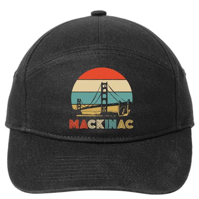 Vintage Mackinac Bridge Island Mackinaw City Retro Michigan 7-Panel Snapback Hat