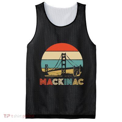 Vintage Mackinac Bridge Island Mackinaw City Retro Michigan Mesh Reversible Basketball Jersey Tank