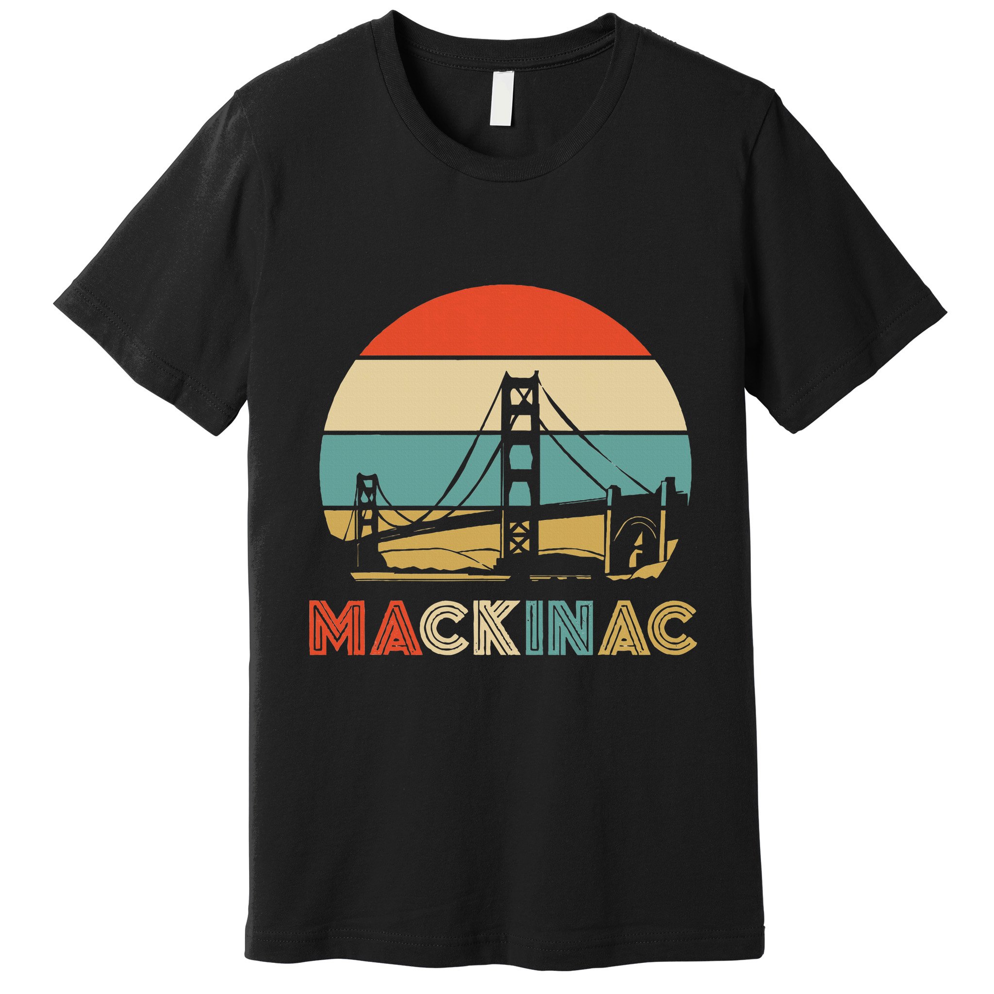 Vintage Mackinac Bridge Island Mackinaw City Retro Michigan Premium T-Shirt