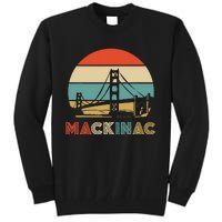 Vintage Mackinac Bridge Island Mackinaw City Retro Michigan Tall Sweatshirt