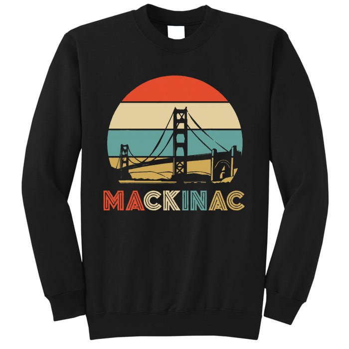 Vintage Mackinac Bridge Island Mackinaw City Retro Michigan Tall Sweatshirt