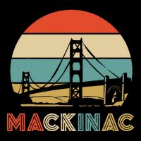 Vintage Mackinac Bridge Island Mackinaw City Retro Michigan Baby Bodysuit