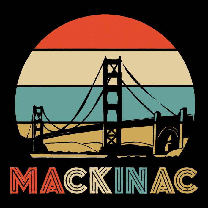 Vintage Mackinac Bridge Island Mackinaw City Retro Michigan Baby Bodysuit