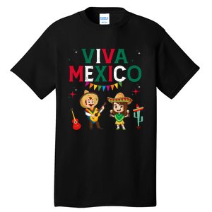 Viva Mexico Boy Girl Maracas Guitar Mexican Independence Tall T-Shirt