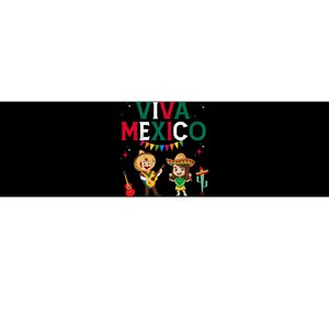 Viva Mexico Boy Girl Maracas Guitar Mexican Independence Bumper Sticker