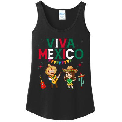 Viva Mexico Boy Girl Maracas Guitar Mexican Independence Ladies Essential Tank