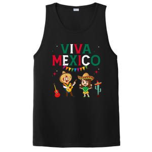 Viva Mexico Boy Girl Maracas Guitar Mexican Independence PosiCharge Competitor Tank