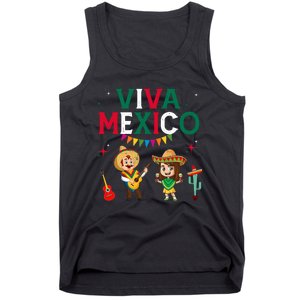 Viva Mexico Boy Girl Maracas Guitar Mexican Independence Tank Top