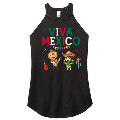 Viva Mexico Boy Girl Maracas Guitar Mexican Independence Women’s Perfect Tri Rocker Tank