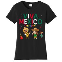 Viva Mexico Boy Girl Maracas Guitar Mexican Independence Women's T-Shirt