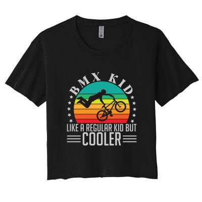 Vintage Men BMX Like A Regular But Cooler Gift Cycling Women's Crop Top Tee