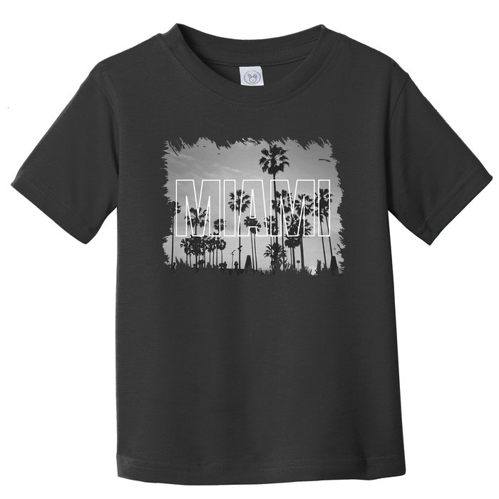 Vintage Miami Black And White Picture Toddler T-Shirt