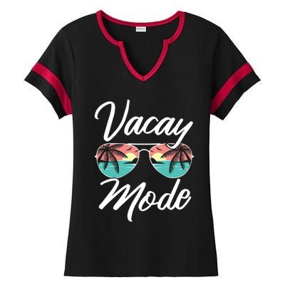 Vacay Mode Beach Vacation Mode Fans Gift Ladies Halftime Notch Neck Tee