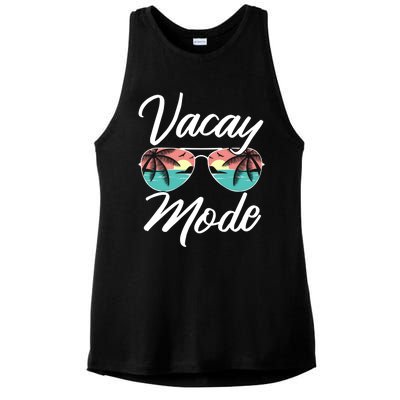 Vacay Mode Beach Vacation Mode Fans Gift Ladies PosiCharge Tri-Blend Wicking Tank