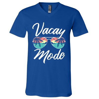 Vacay Mode Beach Vacation Mode Fans Gift V-Neck T-Shirt