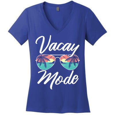 Vacay Mode Beach Vacation Mode Fans Gift Women's V-Neck T-Shirt