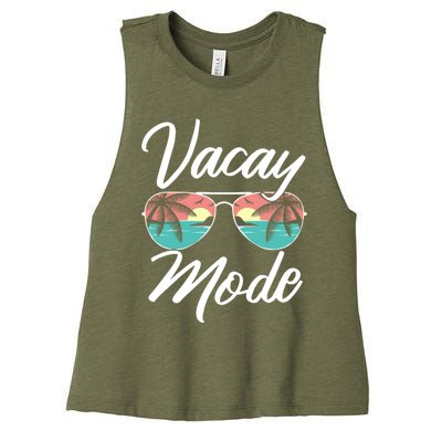 Vacay Mode Beach Vacation Mode Fans Gift Women's Racerback Cropped Tank