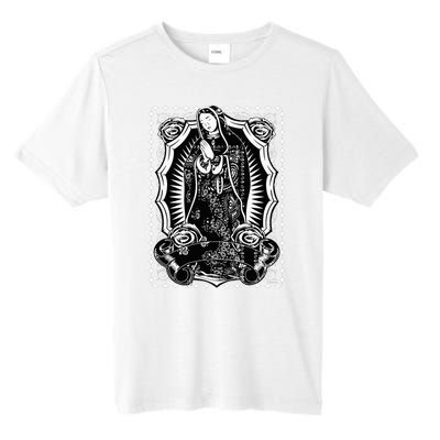 Virgin Mary Black White Bandana Print Chicano Art Cholo Tall Fusion ChromaSoft Performance T-Shirt