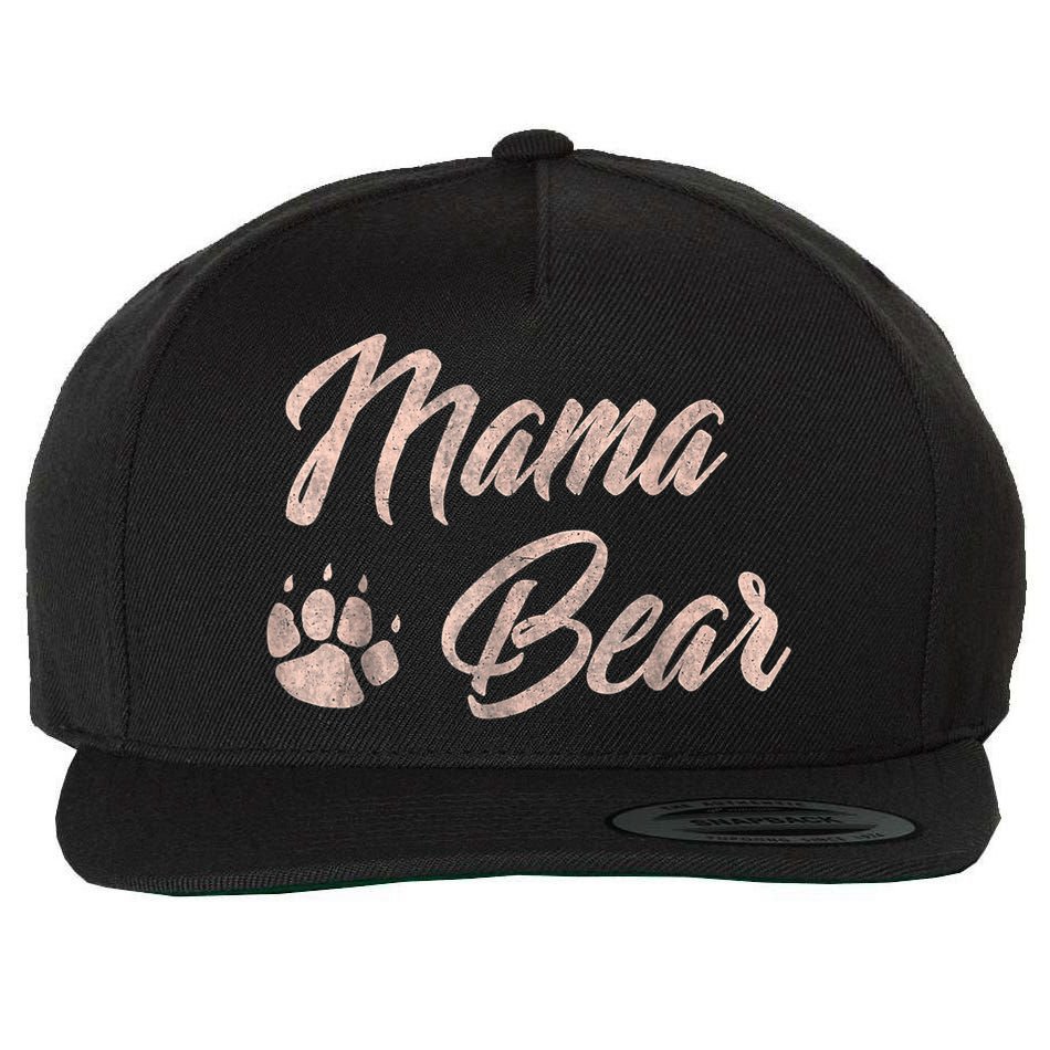 Vintage Mama Bear Paw Funny Mothers Day Mommy Grandma Aunt Wool Snapback Cap