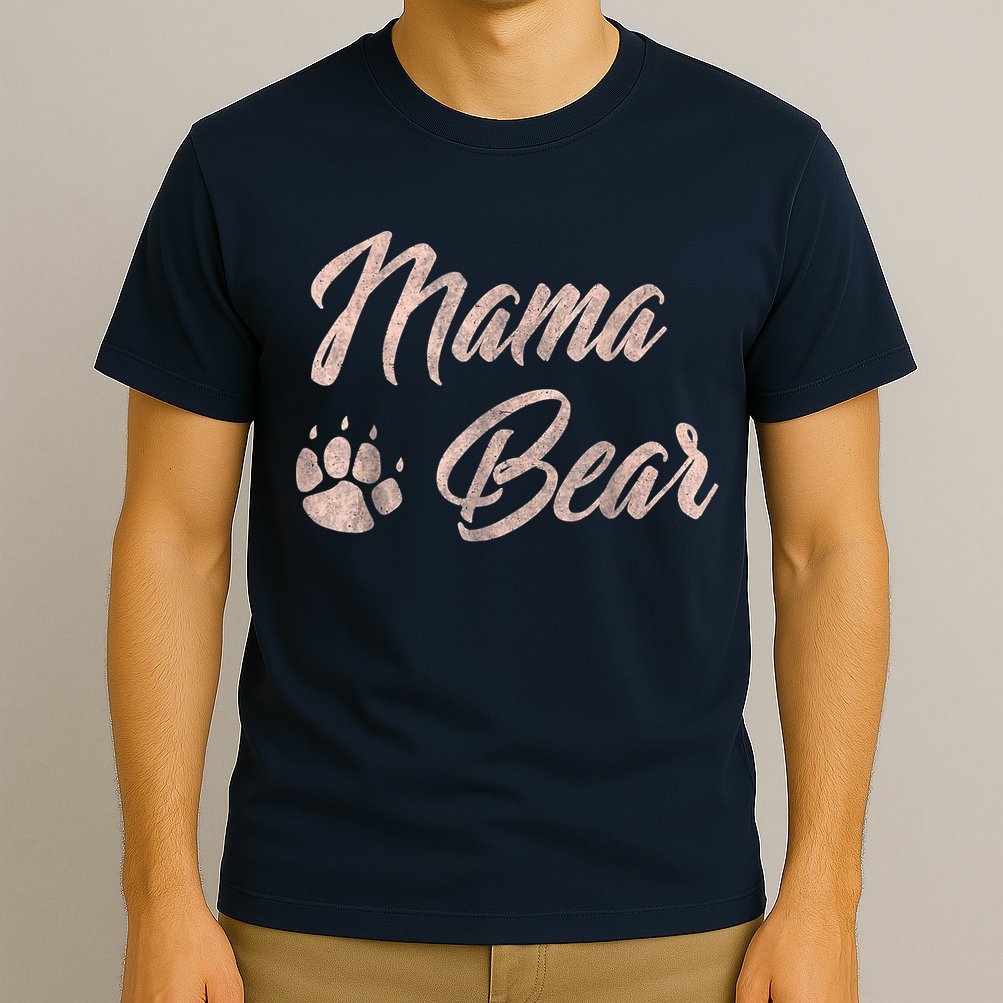 Vintage Mama Bear Paw Funny Mothers Day Mommy Grandma Aunt T-Shirt