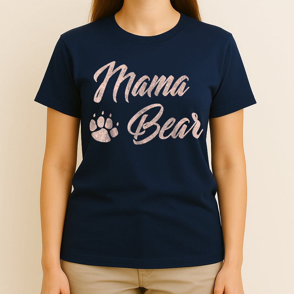 Vintage Mama Bear Paw Funny Mothers Day Mommy Grandma Aunt T-Shirt