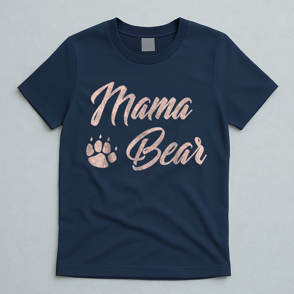 Vintage Mama Bear Paw Funny Mothers Day Mommy Grandma Aunt T-Shirt