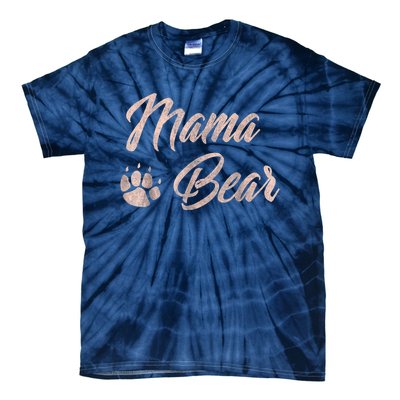 Vintage Mama Bear Paw Funny Mothers Day Mommy Grandma Aunt Tie-Dye T-Shirt