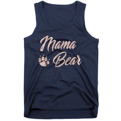 Vintage Mama Bear Paw Funny Mothers Day Mommy Grandma Aunt Tank Top