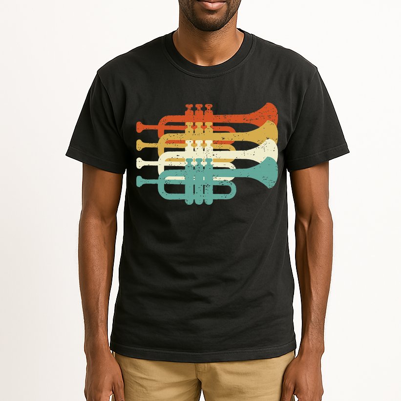 Vintage Marching Band Trumpet Player Retro Design Trumpeter Tall T-Shirt