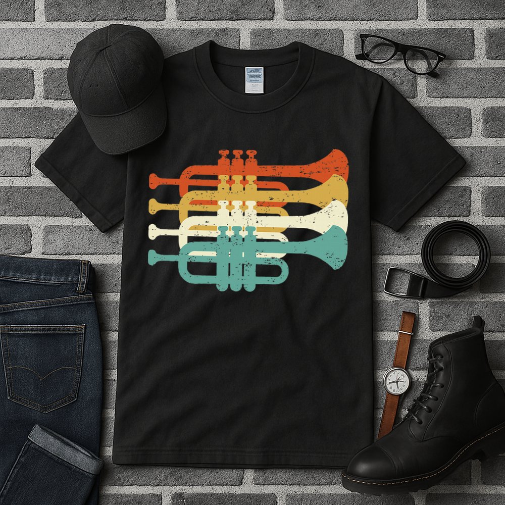 Vintage Marching Band Trumpet Player Retro Design Trumpeter Tall T-Shirt