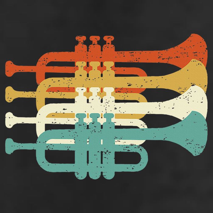 Vintage Marching Band Trumpet Player Retro Design Trumpeter Beanie
