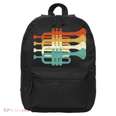 Vintage Marching Band Trumpet Player Retro Design Trumpeter 16 in Basic Backpack