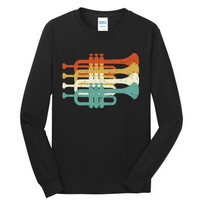 Vintage Marching Band Trumpet Player Retro Design Trumpeter Tall Long Sleeve T-Shirt