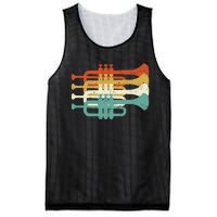 Vintage Marching Band Trumpet Player Retro Design Trumpeter Mesh Reversible Basketball Jersey Tank