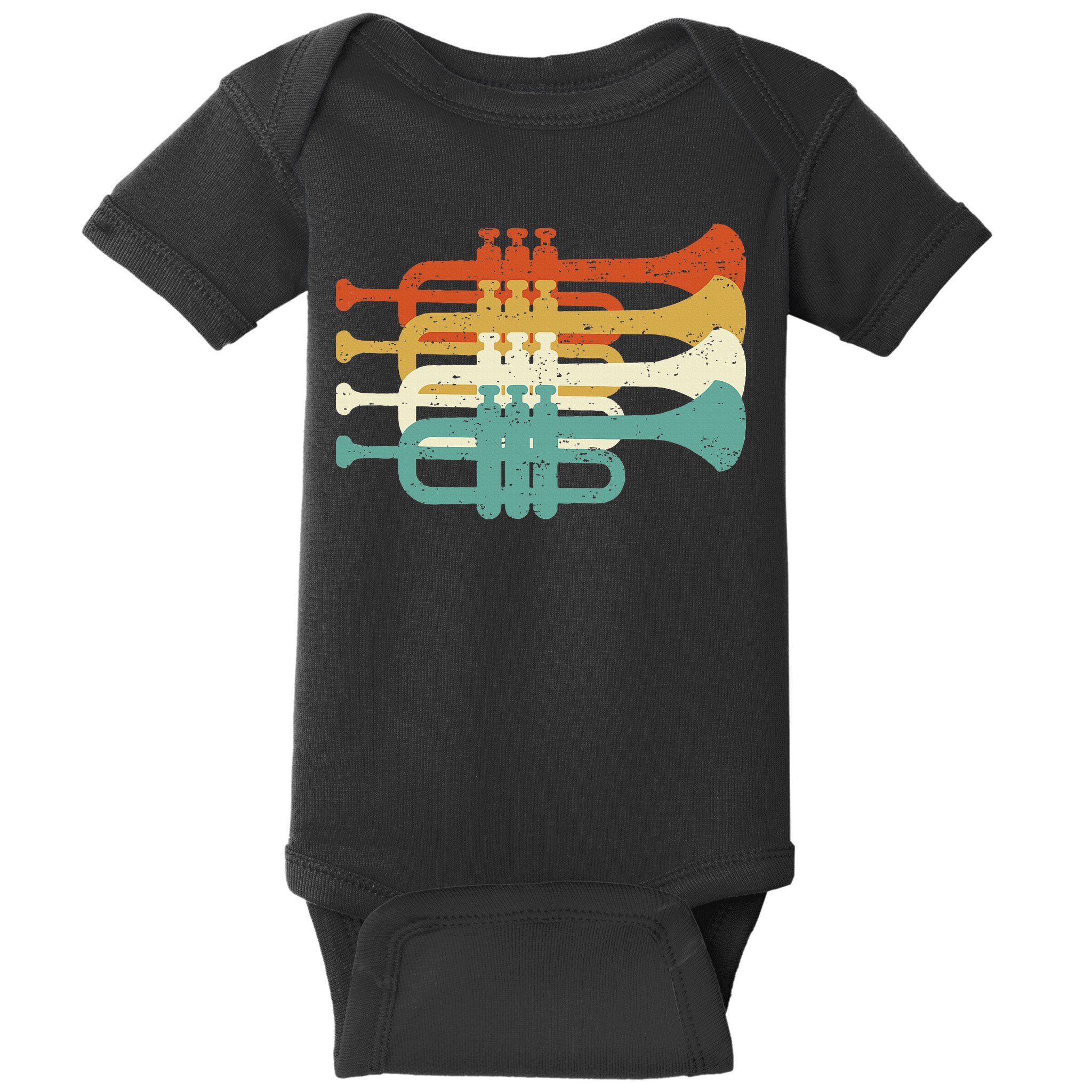 Vintage Marching Band Trumpet Player Retro Design Trumpeter Baby Bodysuit