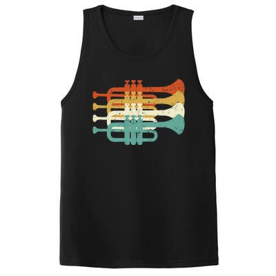 Vintage Marching Band Trumpet Player Retro Design Trumpeter PosiCharge Competitor Tank