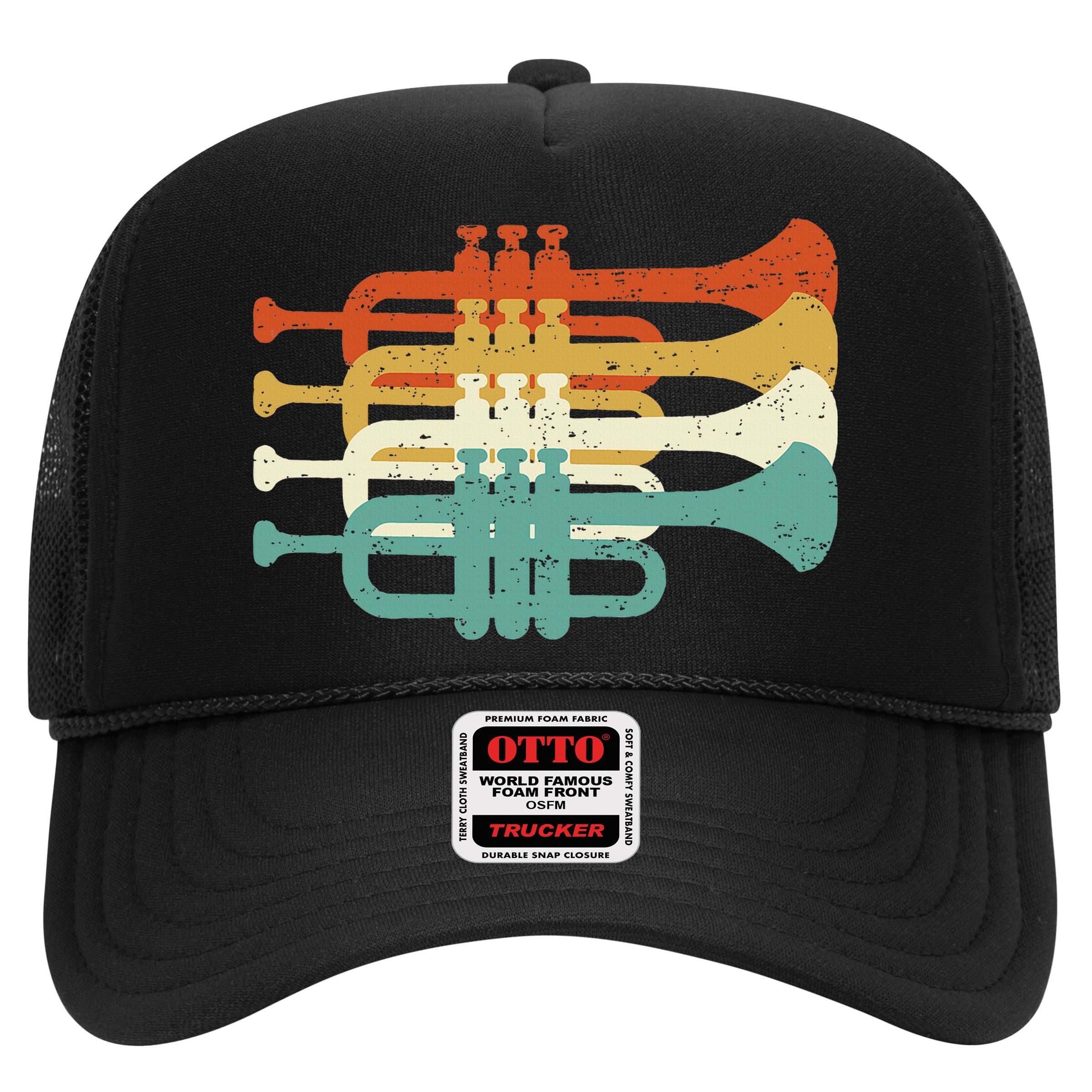 Vintage Marching Band Trumpet Player Retro Design Trumpeter Hat