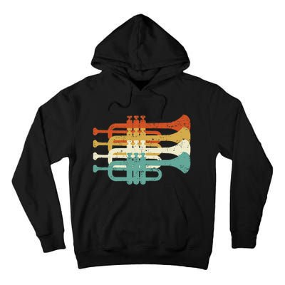 Vintage Marching Band Trumpet Player Retro Design Trumpeter Tall Hoodie