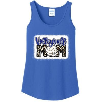 Volleyball Mom Blue Leopard Funny Gift Ladies Essential Tank