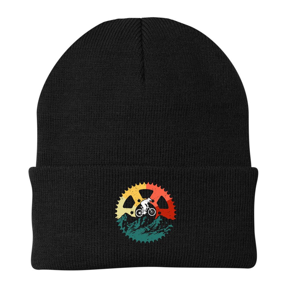 Vintage Mountain Biking Art For Mountain Biker Men Women Beanie