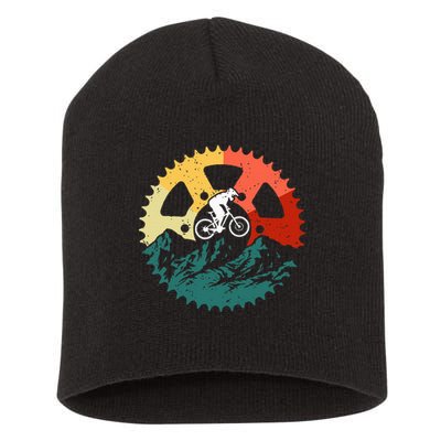 Vintage Mountain Biking Art For Mountain Biker Men Women Short Acrylic Beanie