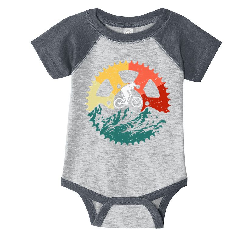 Vintage Mountain Biking Art For Mountain Biker Men Women Infant Baby Jersey Bodysuit