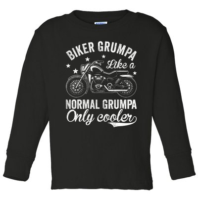 Vintage Motorcycle Bike Riders Biker Grumpa Toddler Long Sleeve Shirt