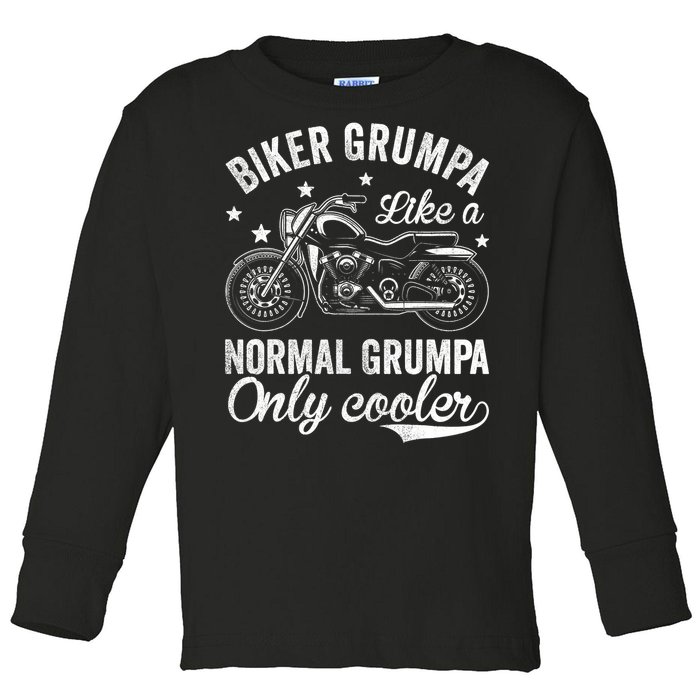 Vintage Motorcycle Bike Riders Biker Grumpa Toddler Long Sleeve Shirt