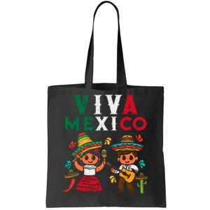 Viva Mexico Boy Girl Maracas Guitar Mexican Independence Tote Bag