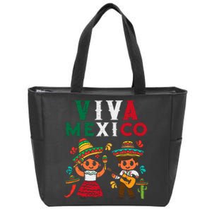 Viva Mexico Boy Girl Maracas Guitar Mexican Independence Zip Tote Bag