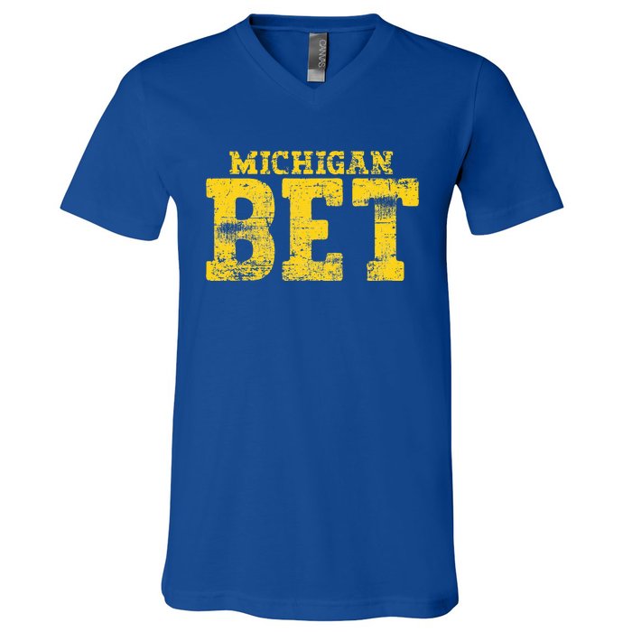 Vintage Michigan Bet V-Neck T-Shirt